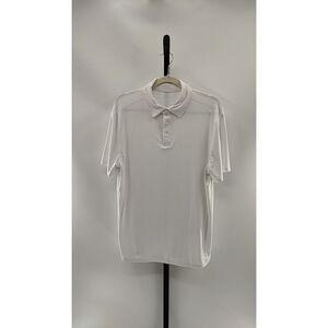 Quince Men Flowknit Breeze Performance Polo White Sleeved Top M